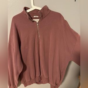 A&F Terracotta Red Quarter Zip